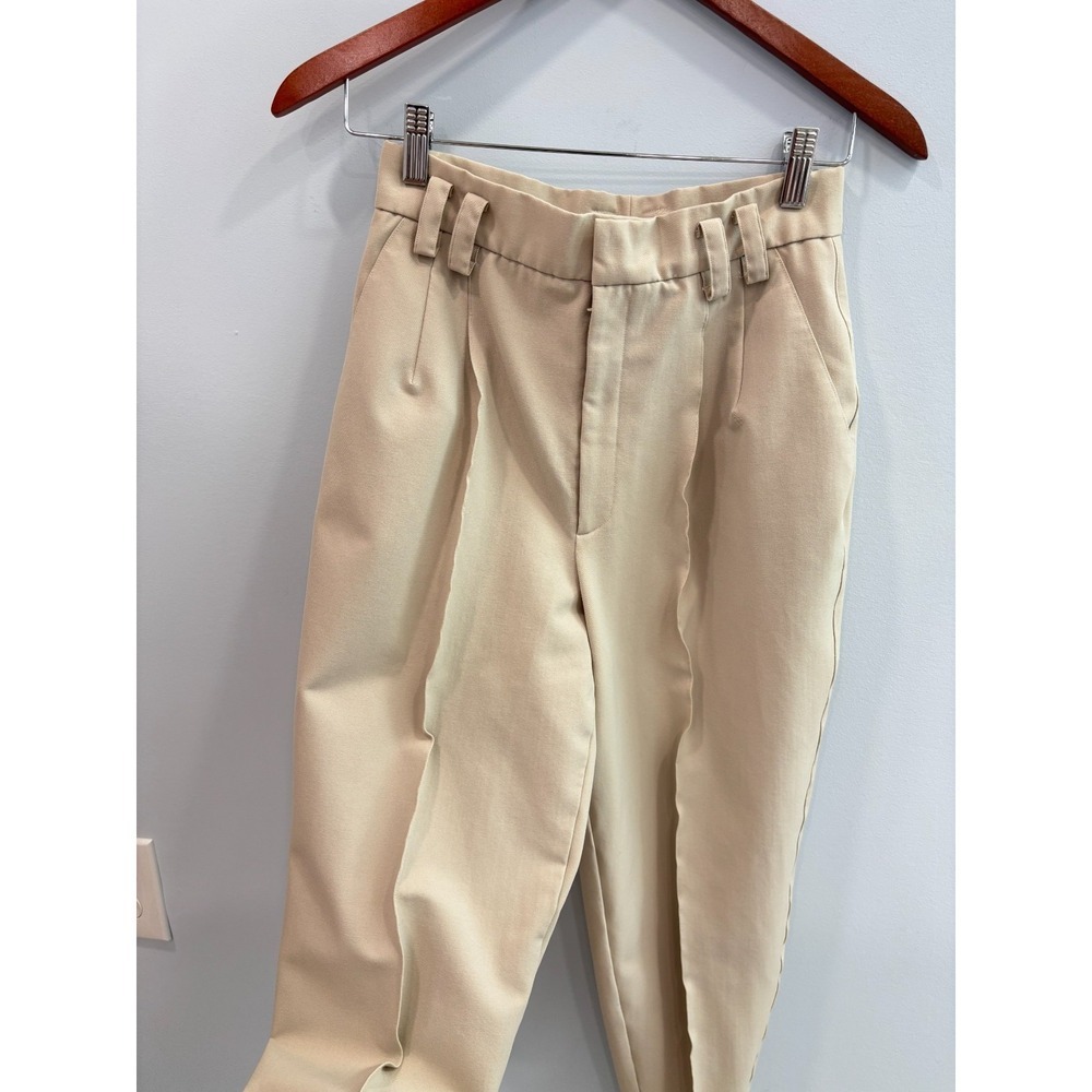 Womens Beige Wool Blend Dress Pants Size 6 High Rise Slim Ankle Career - Picture 4 of 11